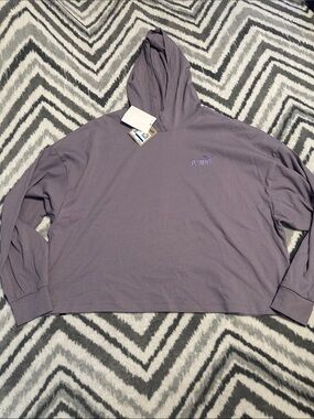 Puma Lavender Ribbed Hooded Pullover